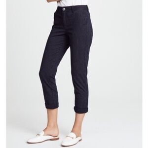 The Great. pinstripe slouchy crop pants 0 Xs